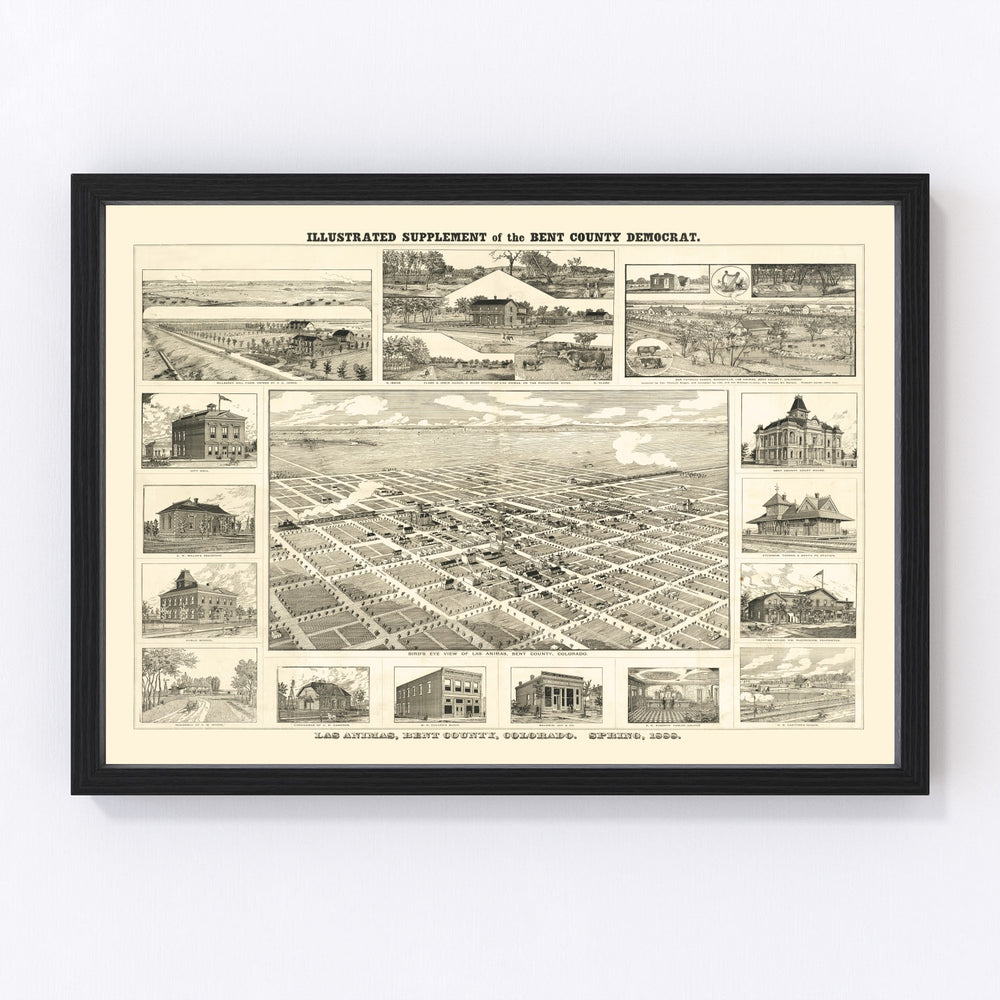 Las Animas Vintage Map 1888
