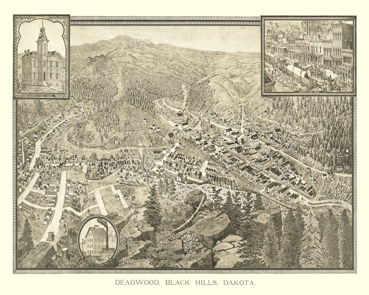 Preview of Vintage Map of Deadwood, South Dakota 1884