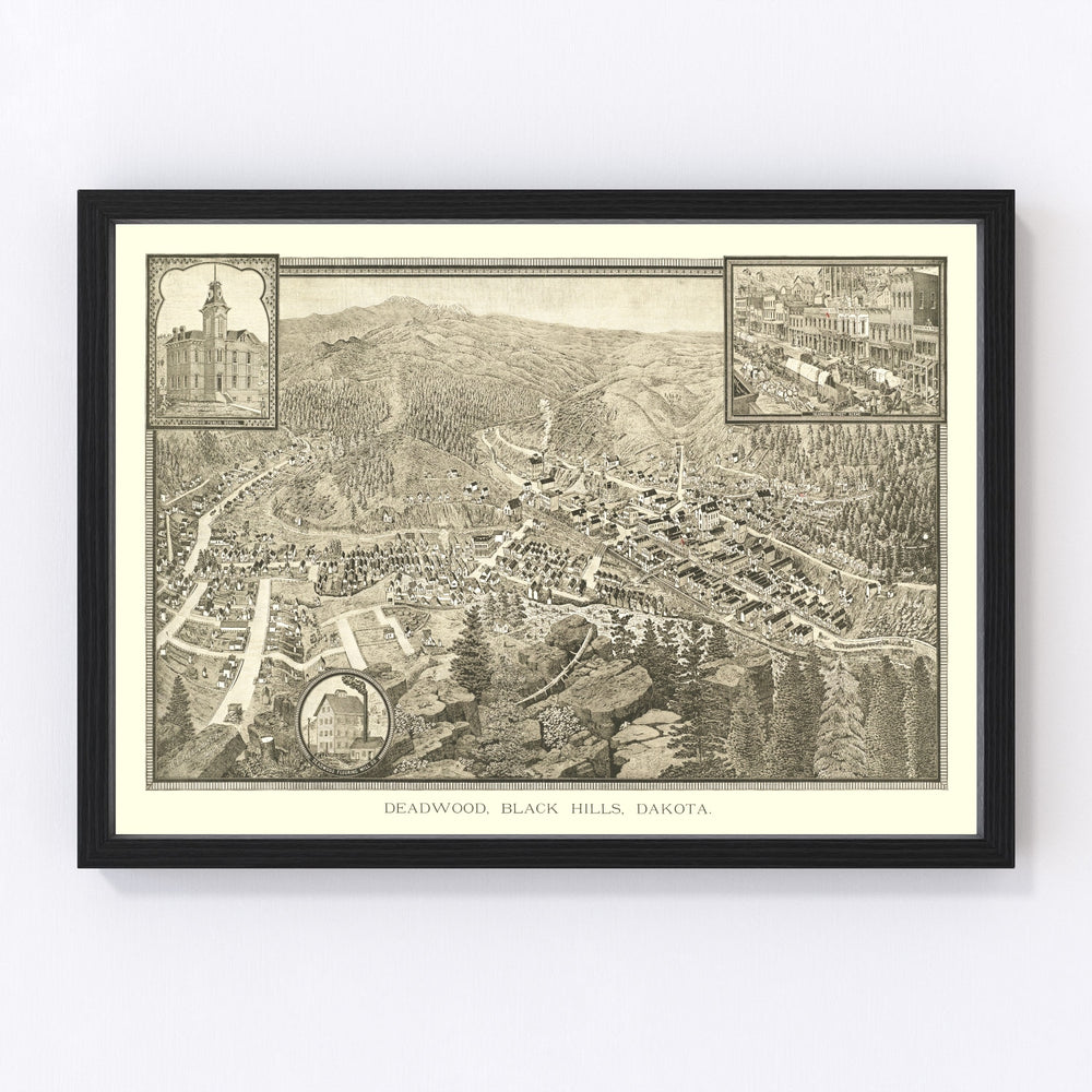 Deadwood Vintage Map 1884