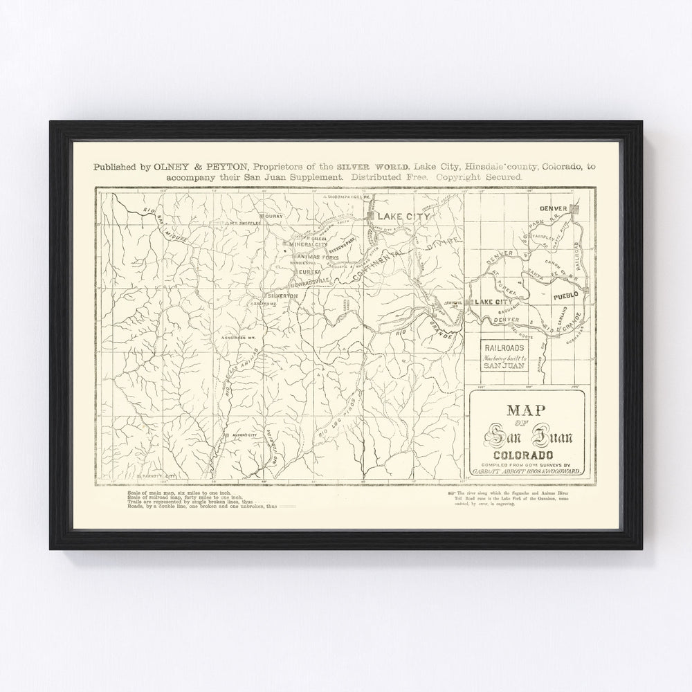 San Juan Vintage Map 1877