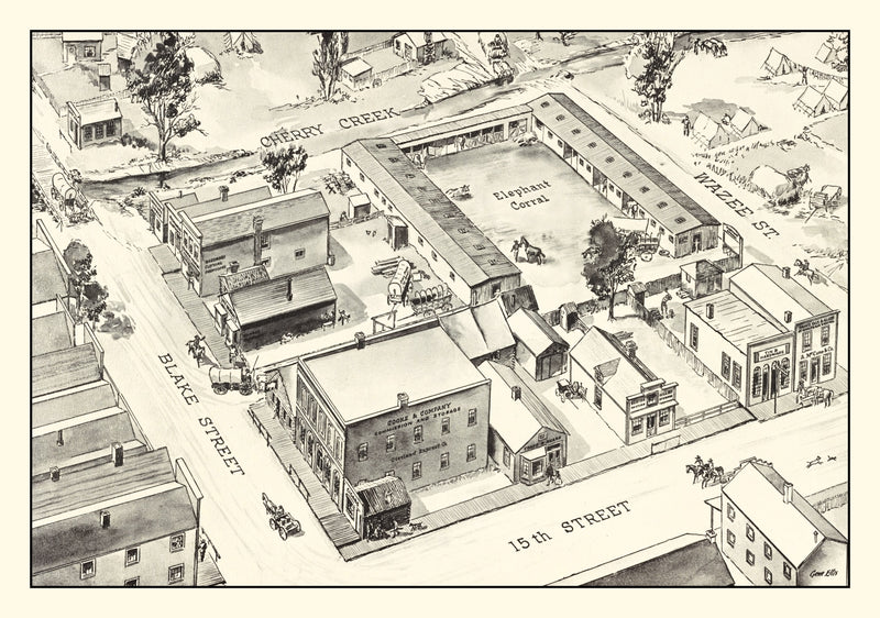 Size comparison using Vintage Map of Denver, Oklahoma 1860