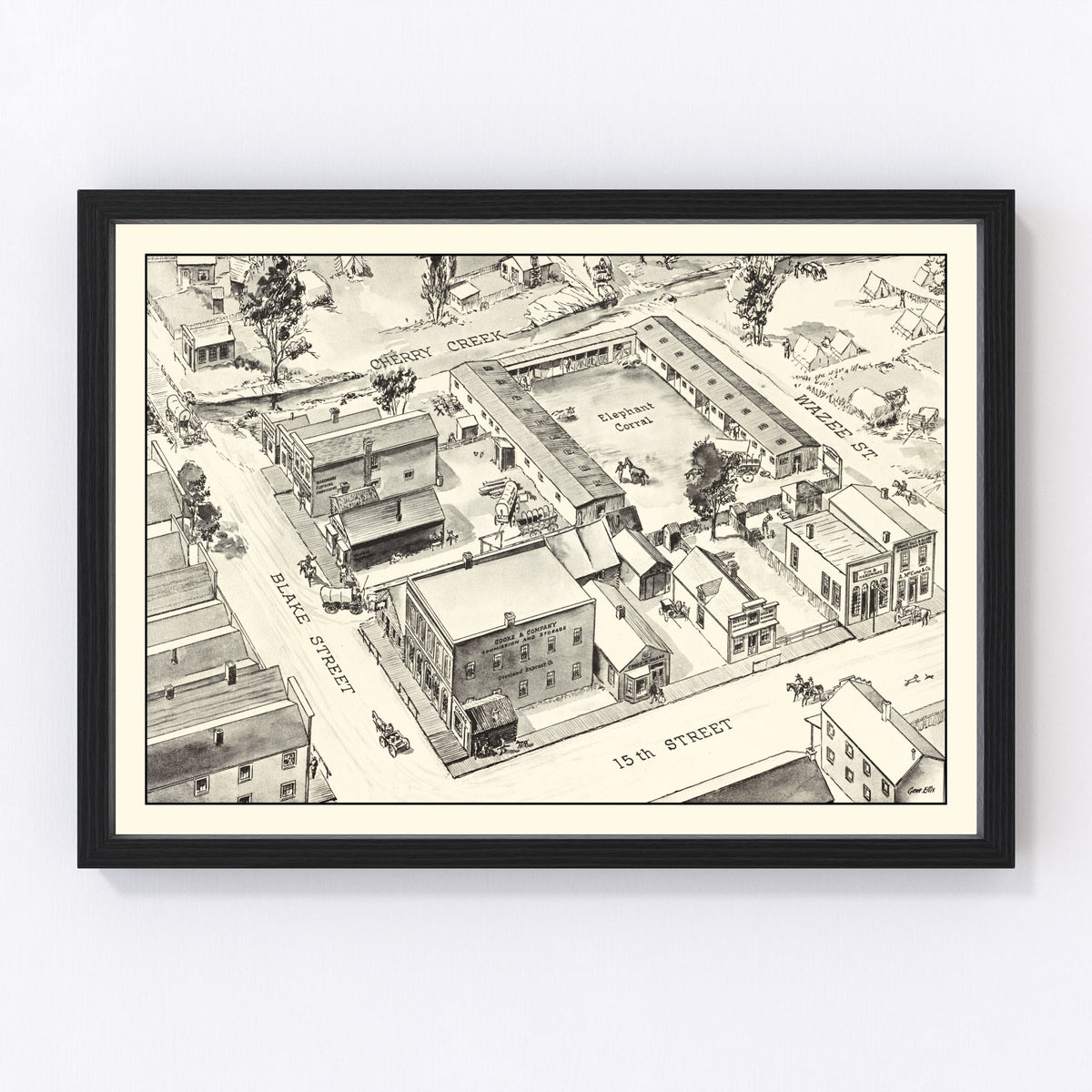 Denver Vintage Map 1860