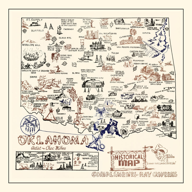 Size comparison using Vintage Map of Oklahoma 1940