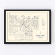 Pontotoc County Vintage Map 1936