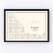 McClain County Vintage Map 1936