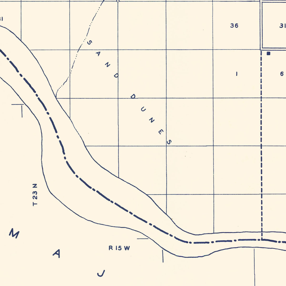Restored historic details from the 1936 county map of Woods County, Oklahoma