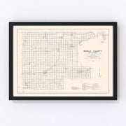 Noble County Vintage Map 1936