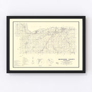 Muskogee County Vintage Map 1936