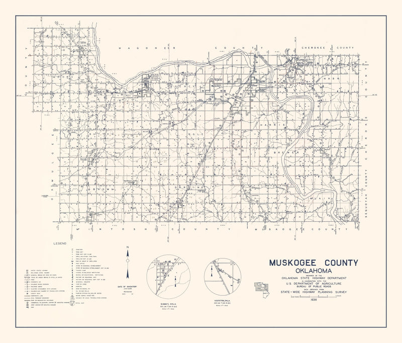Size comparison using Vintage Map of Oklahoma County, Oklahoma 1936