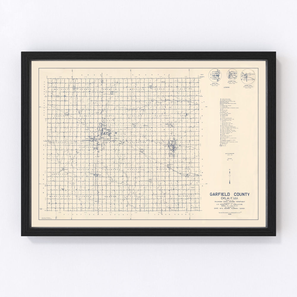 Garfield County Vintage Map 1936