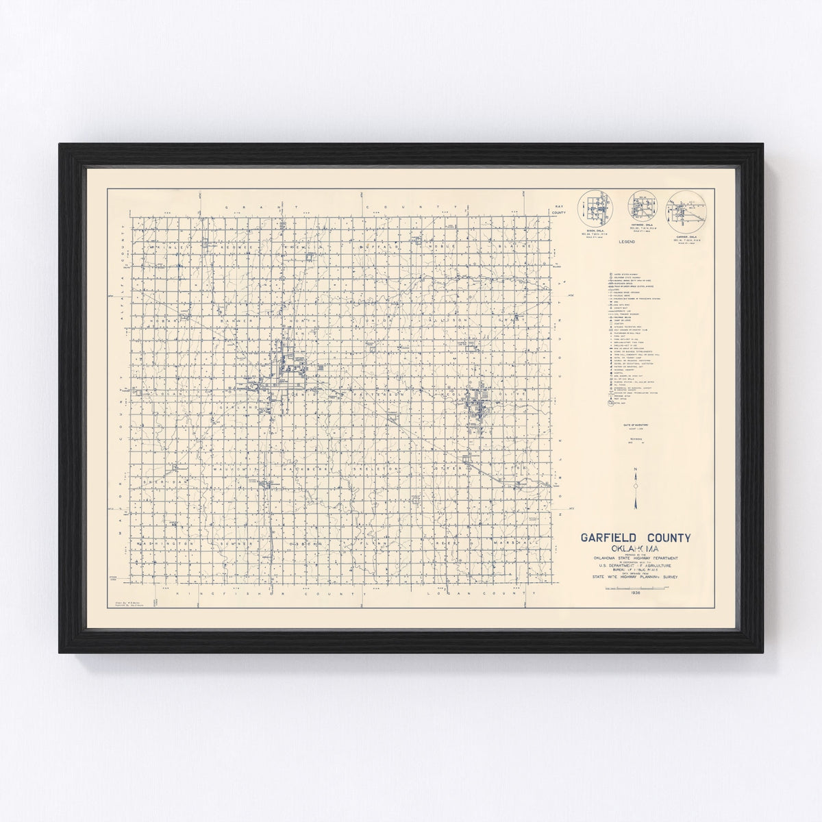 Garfield County Vintage Map 1936
