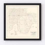 Ellis County Vintage Map 1936