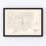 Comanche County Vintage Map 1936