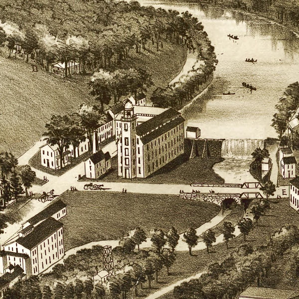 Restored historic details from the 1890 city map of Valley Forge, Pennsylvania