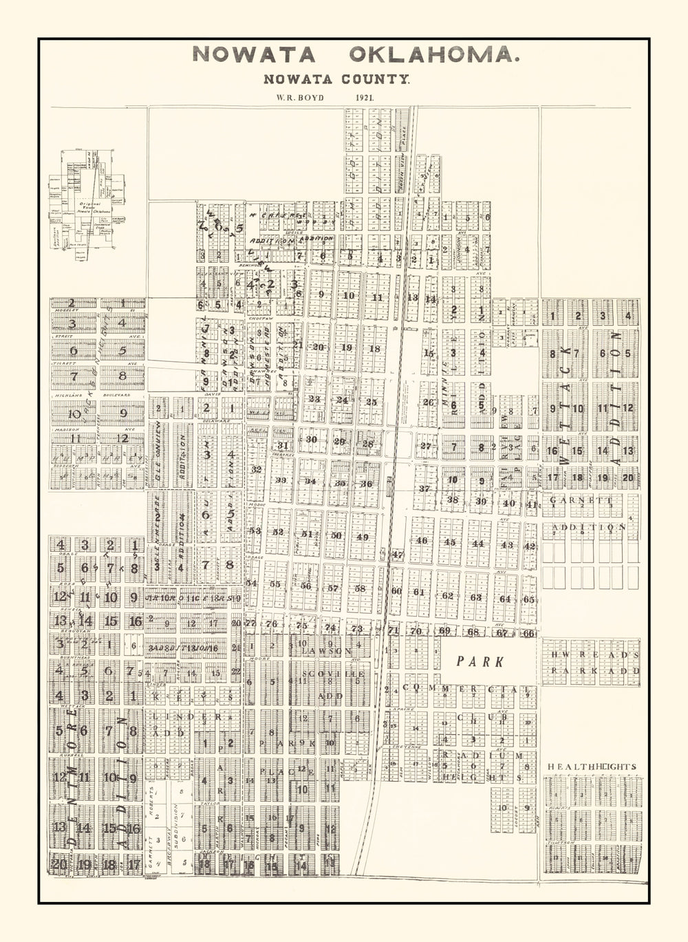Vintage Map of Nowata County, Oklahoma 1921 print style example