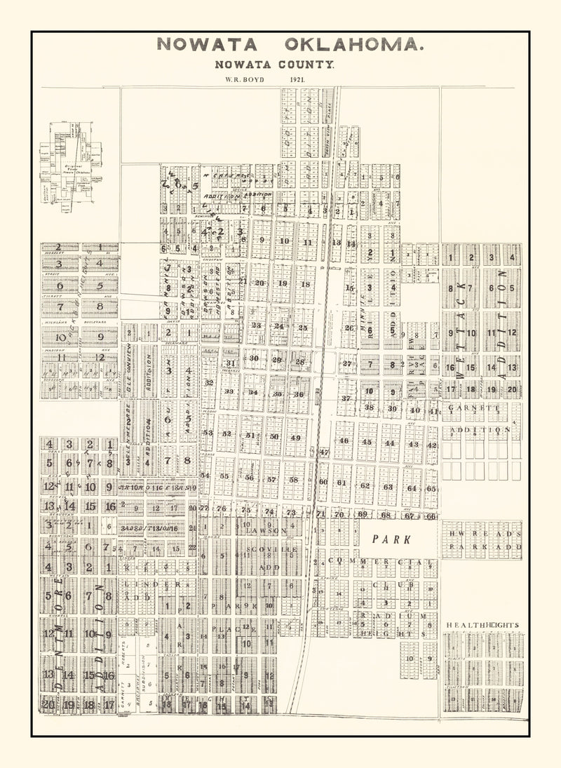 Size comparison using Vintage Map of Nowata County, Oklahoma 1921