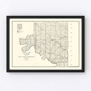 Osage Indian Reservation Vintage Map 1917