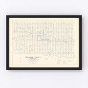 Canadian County Vintage Map 1936