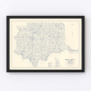 Bryan County Vintage Map 1936