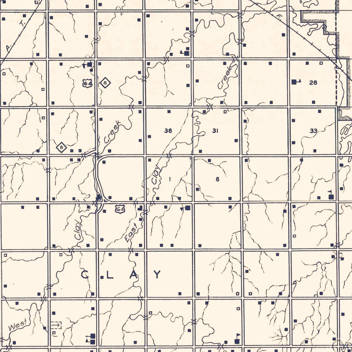 Restored historic details from the 1936 county map of Alfalfa County, Oklahoma