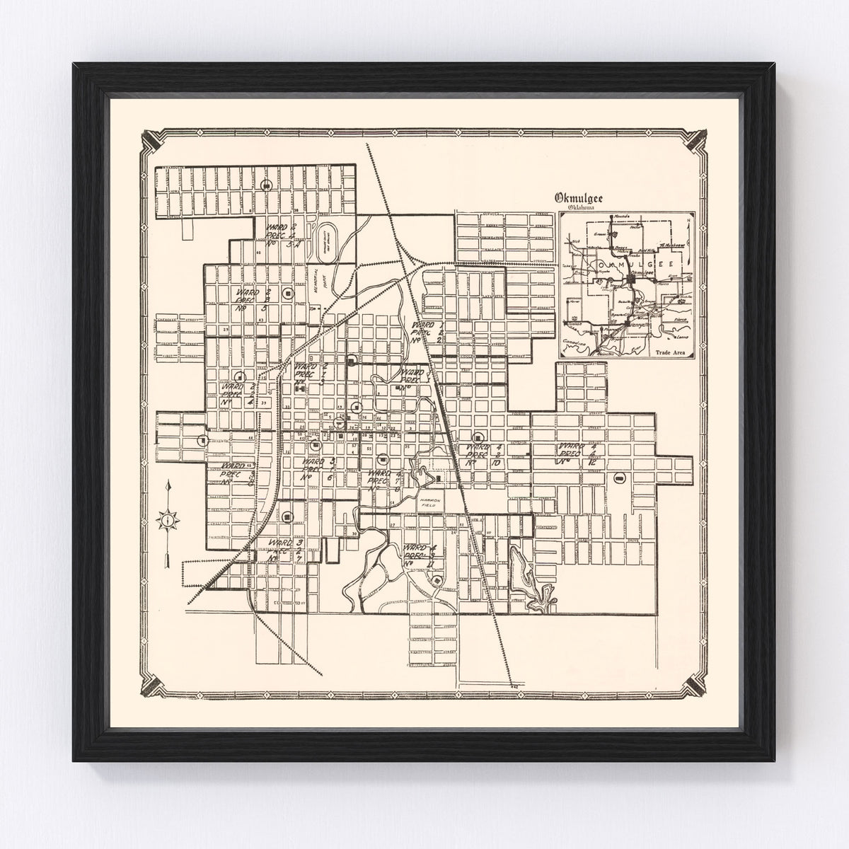 Okmulgee Vintage Map 1936