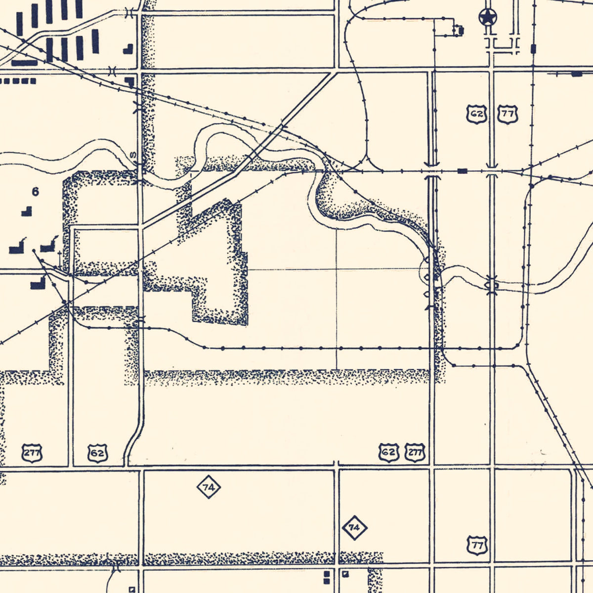 Restored historic details from the 1936 county map of Oklahoma County, Oklahoma