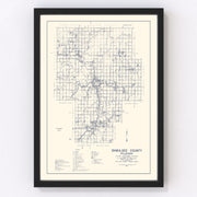 Okmulgee County Vintage Map 1936