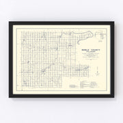 Noble County Vintage Map 1936