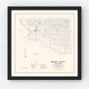Woods County Vintage Map 1936