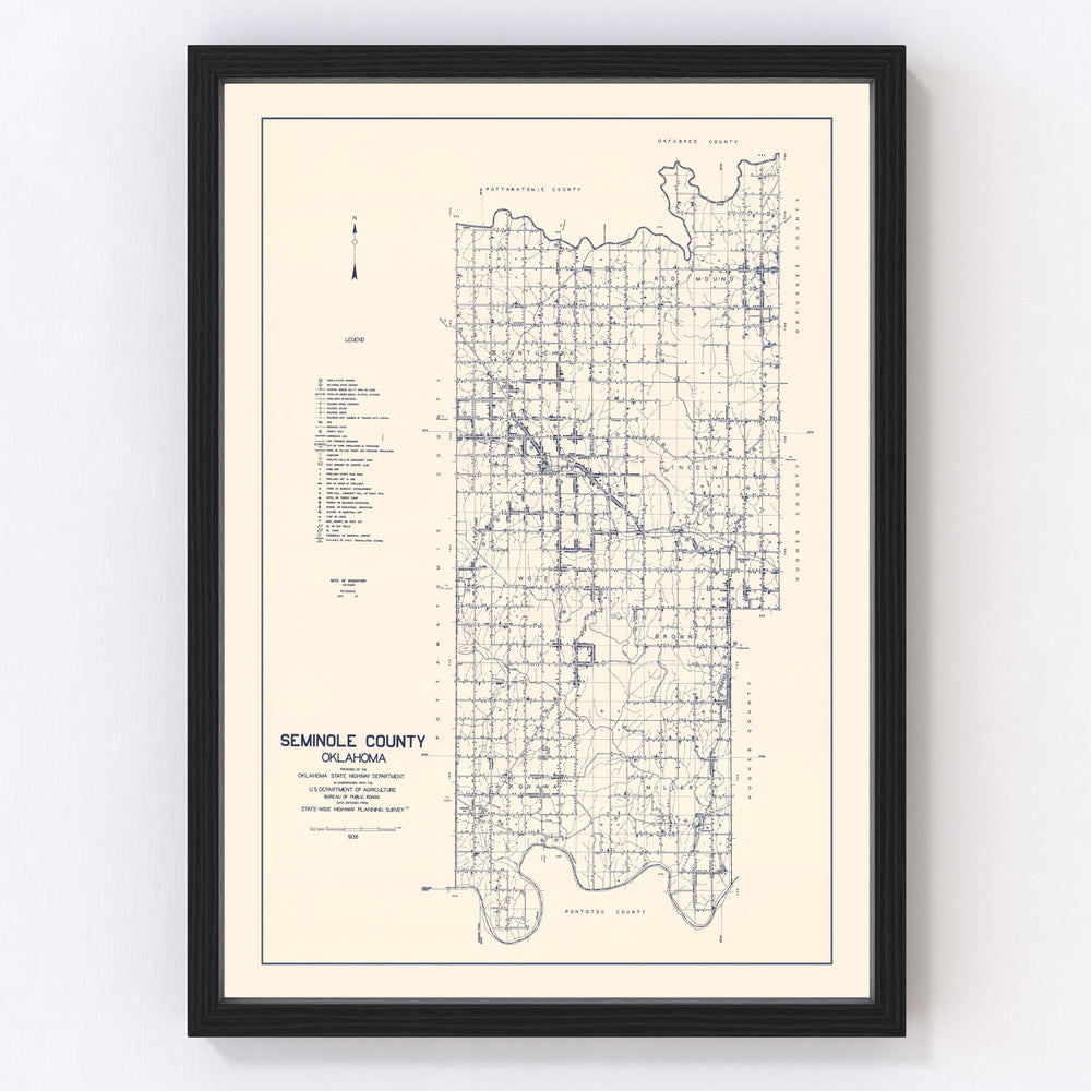 Seminole County Vintage Map 1936