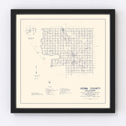 Kiowa County Vintage Map 1936