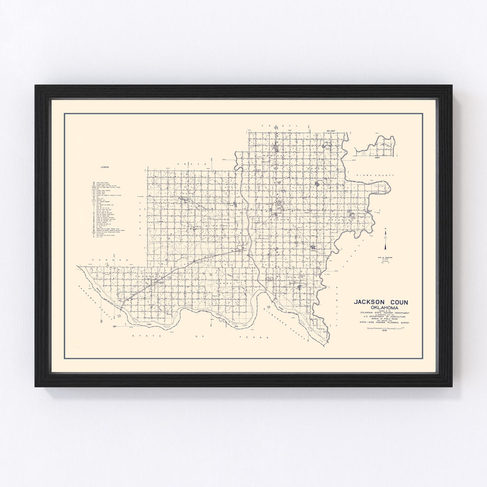 Jackson County Vintage Map 1936