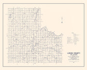 Vintage Map of Logan County, Oklahoma 1936