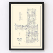 Tulsa County Vintage Map 1936