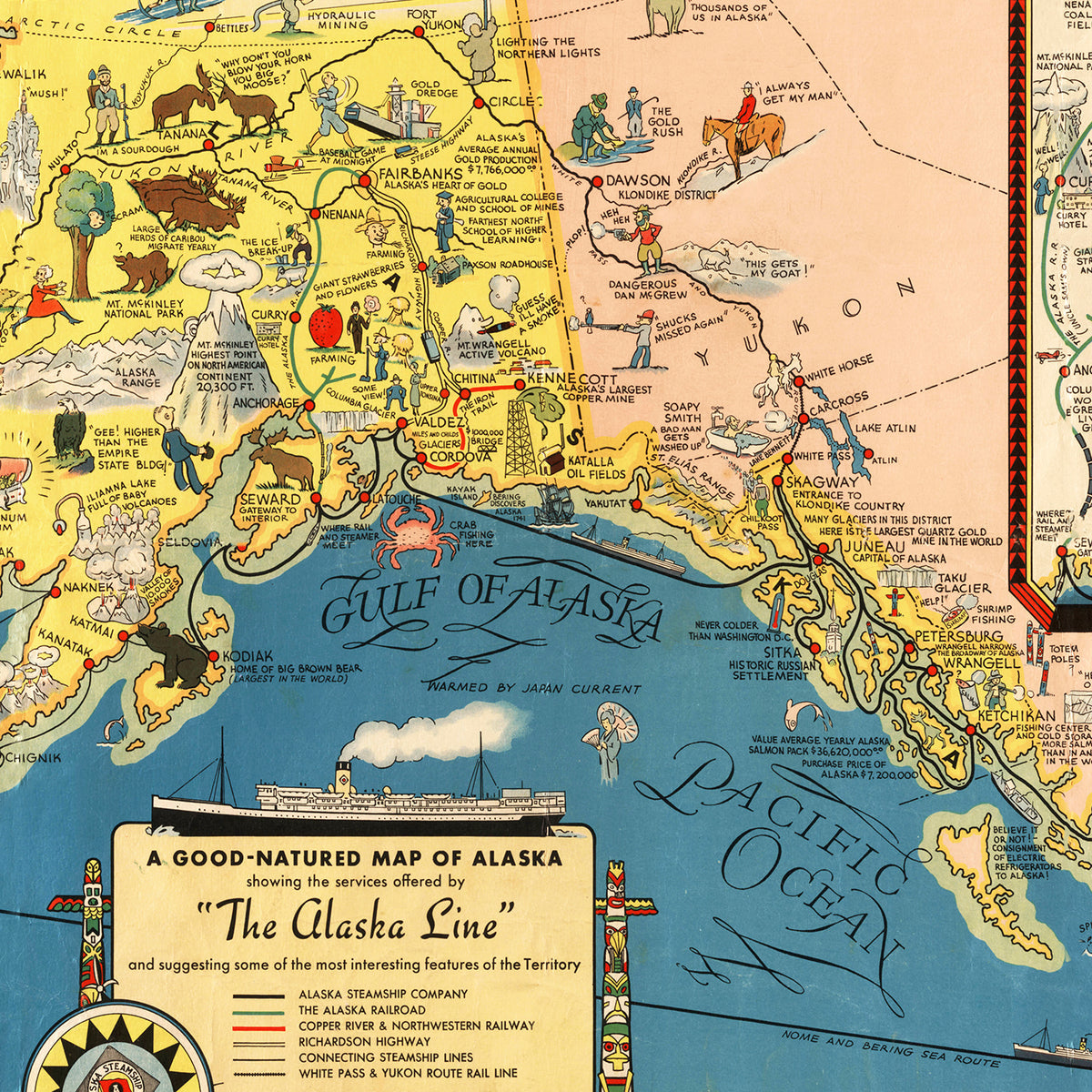 Restored historic details from the 1934 state map of County, Alaska