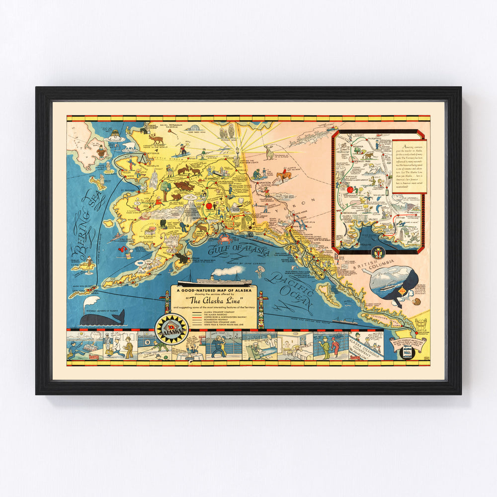 Alaska Vintage Map 1934
