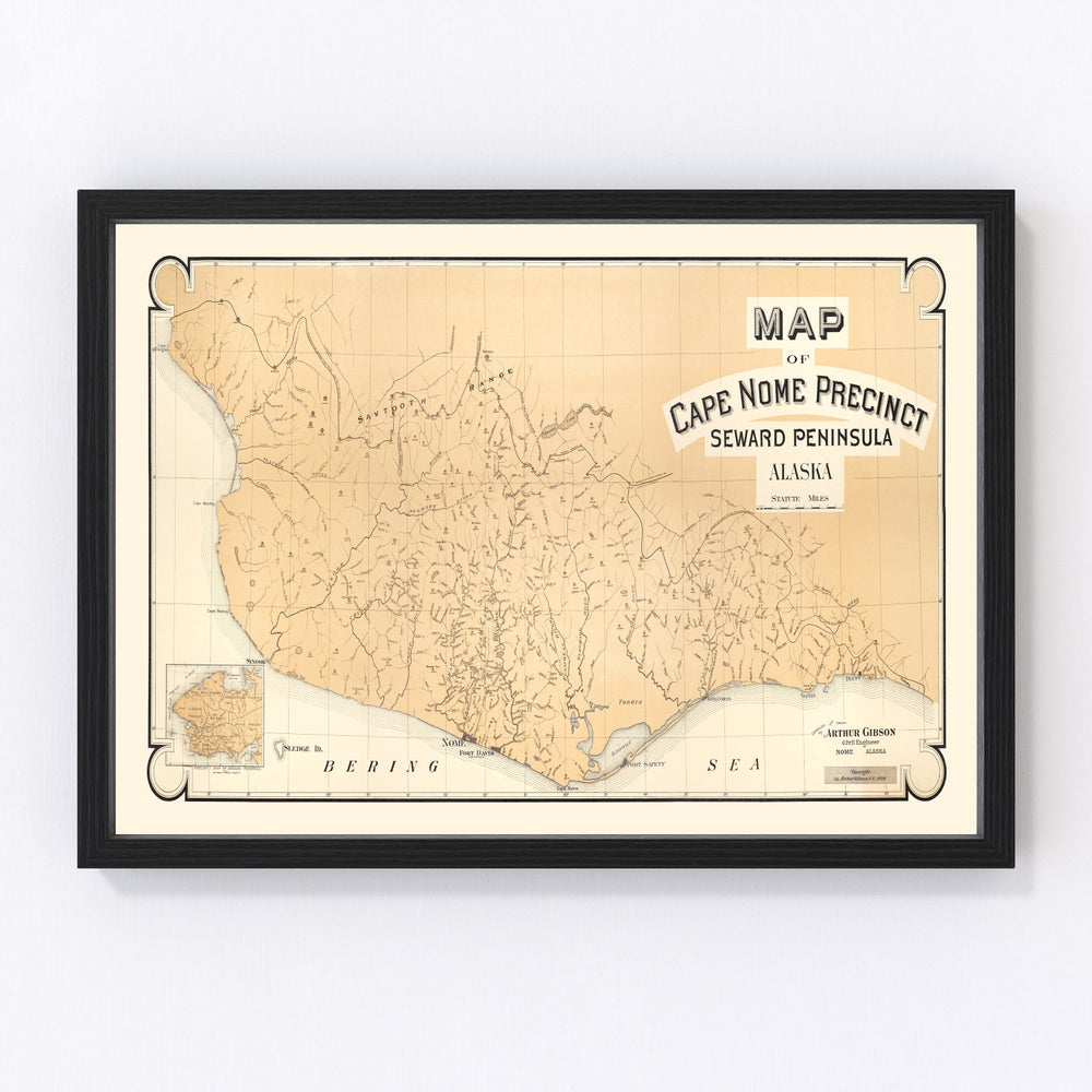 Cape Nome Alaska Vintage Map 1904