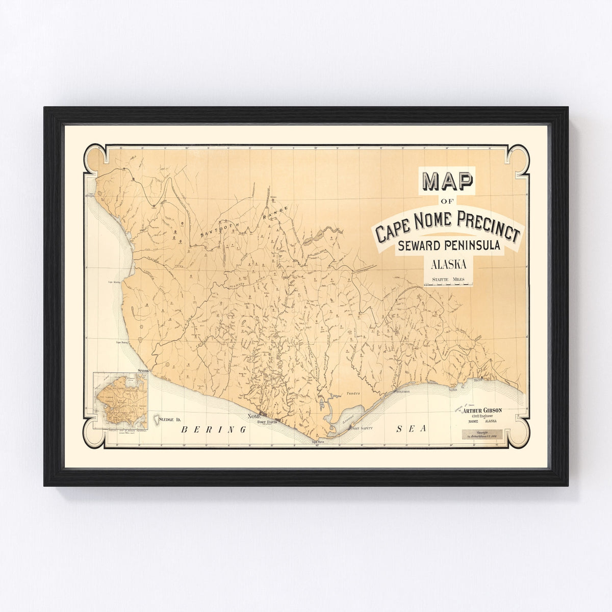 Cape Nome Alaska Vintage Map 1904