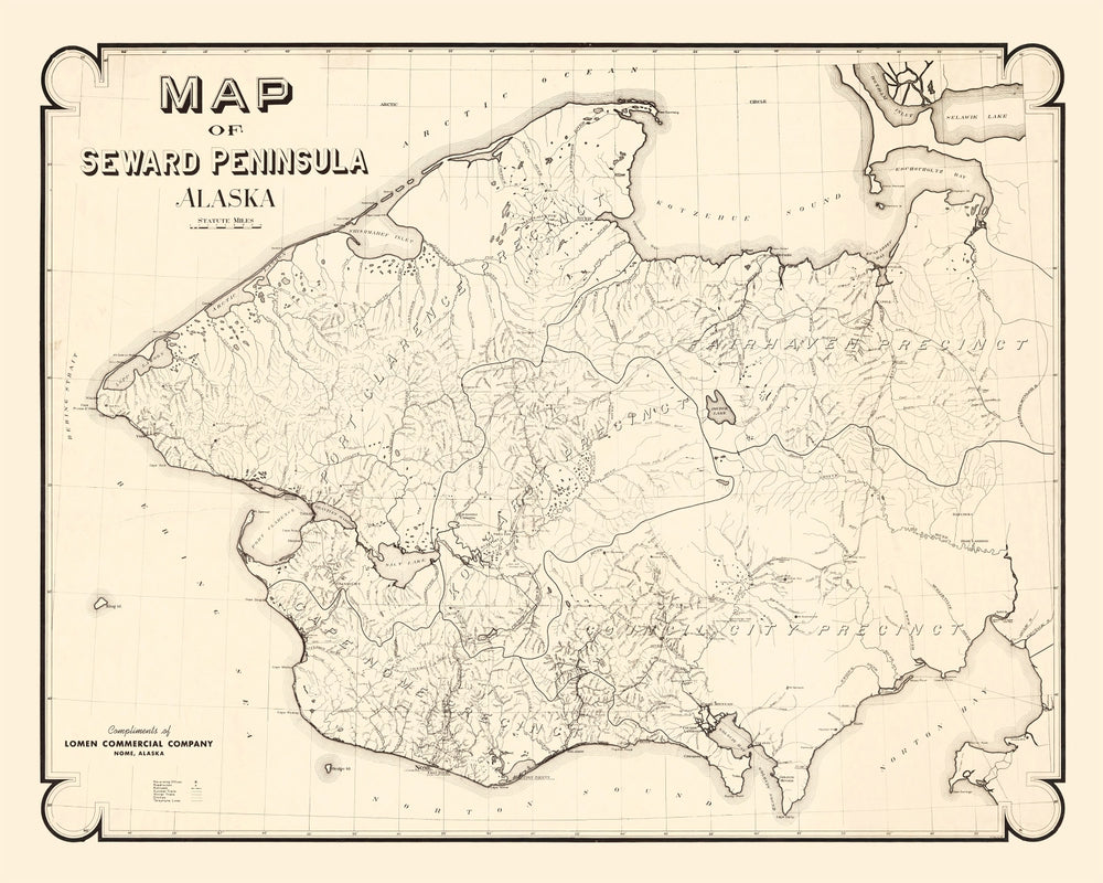 Vintage Seward Peninsula Map 1900 print style example