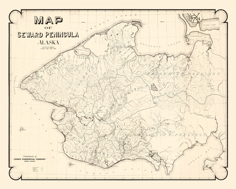 Size comparison using Vintage Seward Peninsula Map 1900