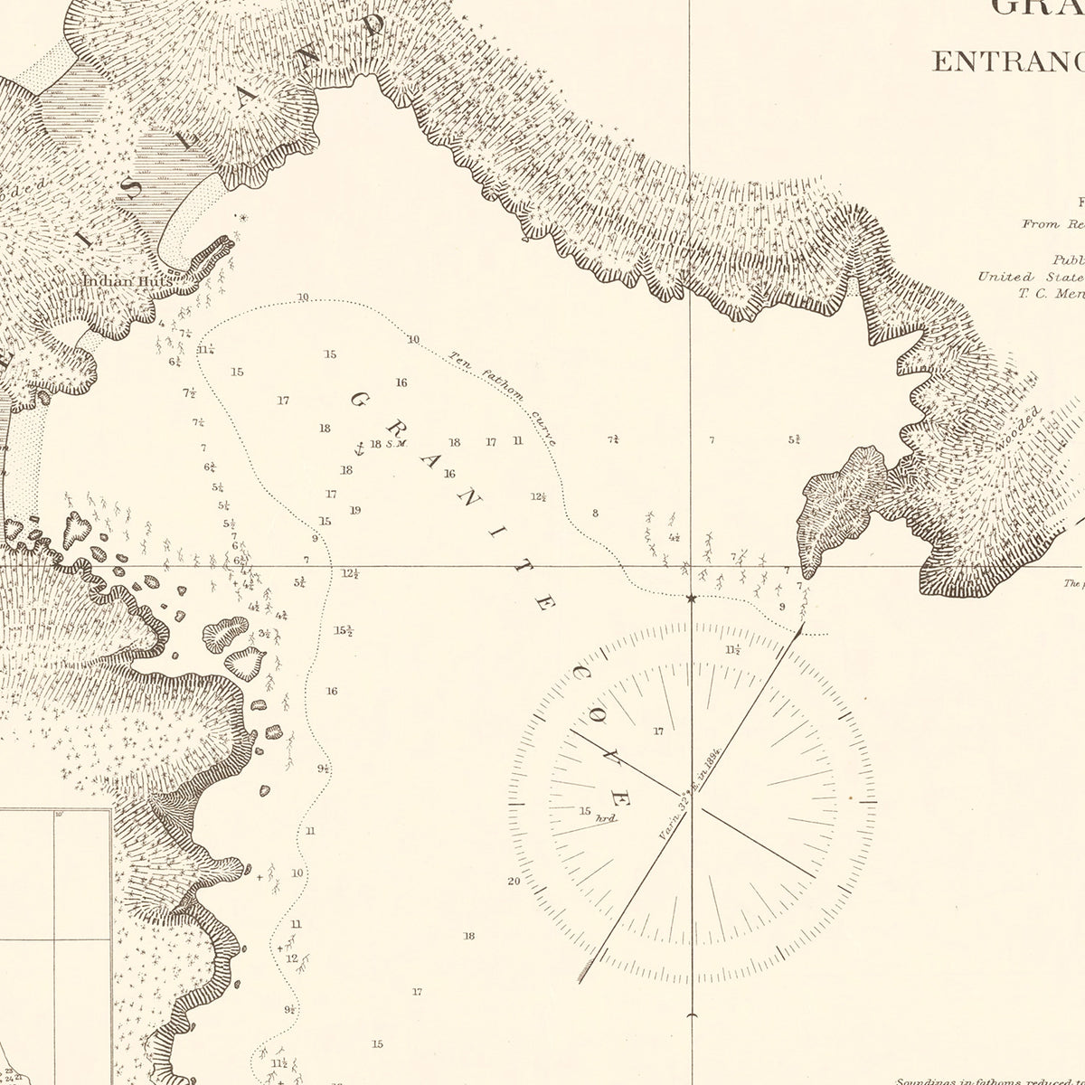 Restored historic details from the 1894 body of water map of County, Alaska