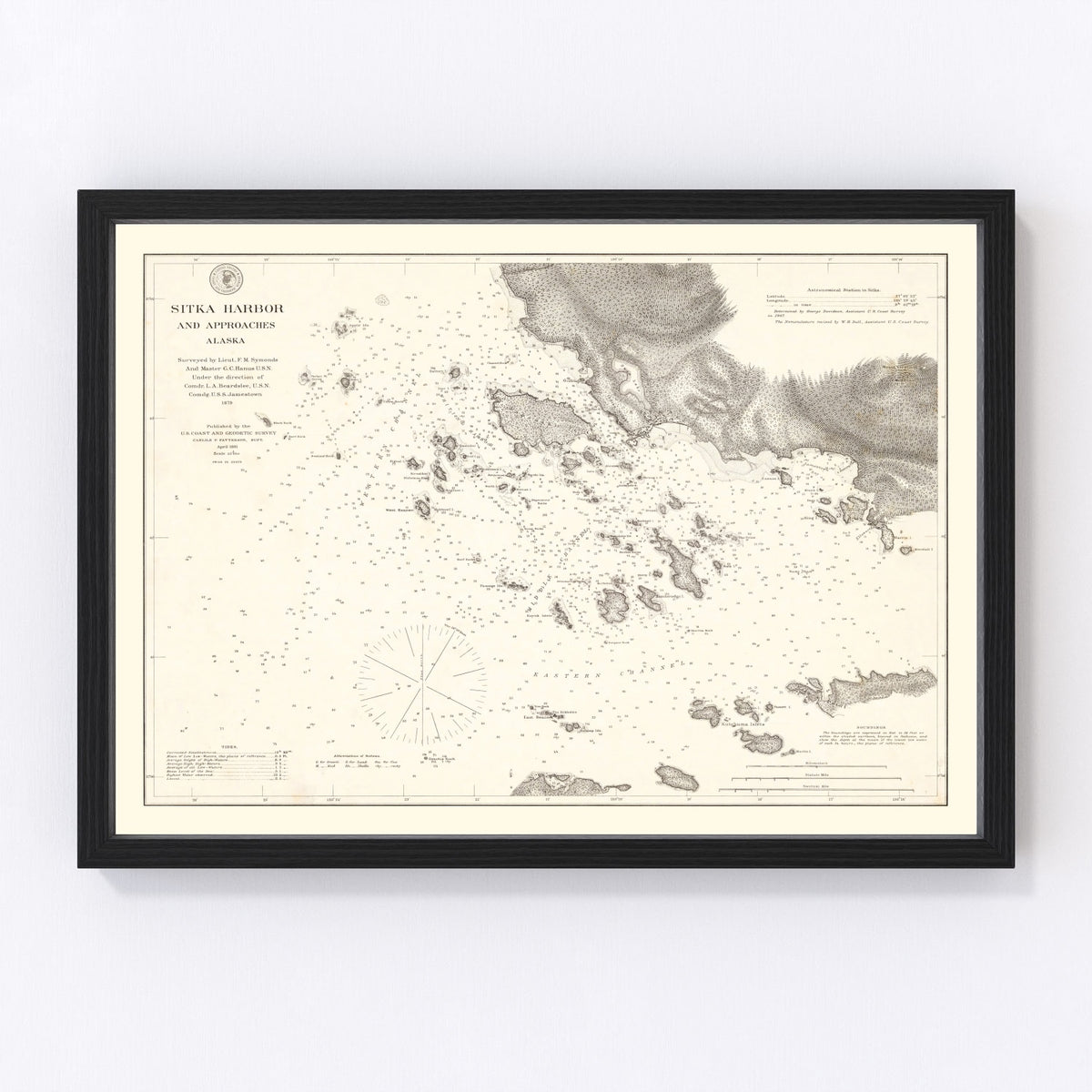 Sitka Harbor Vintage Map 1881