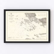 Sitka Harbor Vintage Map 1881