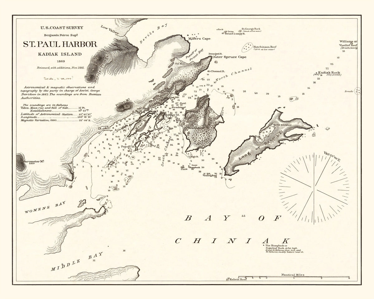 Preview of Vintage Saint Paul Harbor, Kodiak Island Map 1881