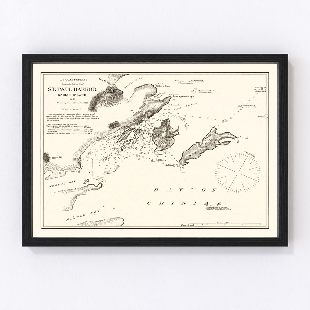 Saint Paul Harbor Vintage Map 1881