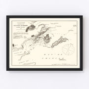 Saint Paul Harbor Vintage Map 1881