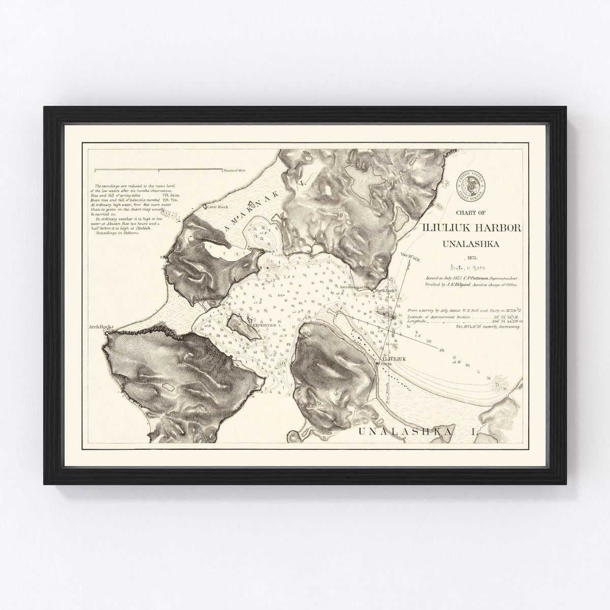 Iliuliuk Harbor Vintage Map 1875