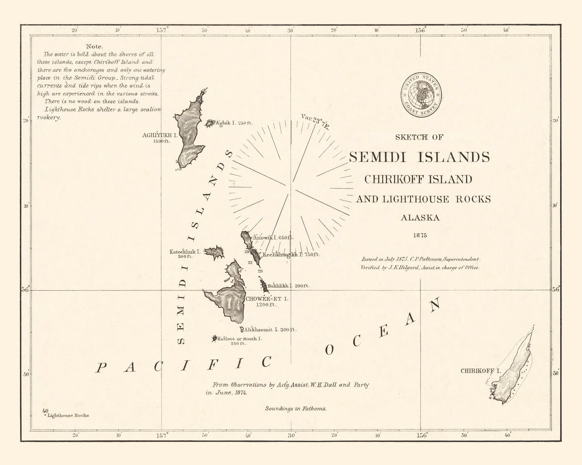Preview of Vintage Semidi Islands, AK Map 1875