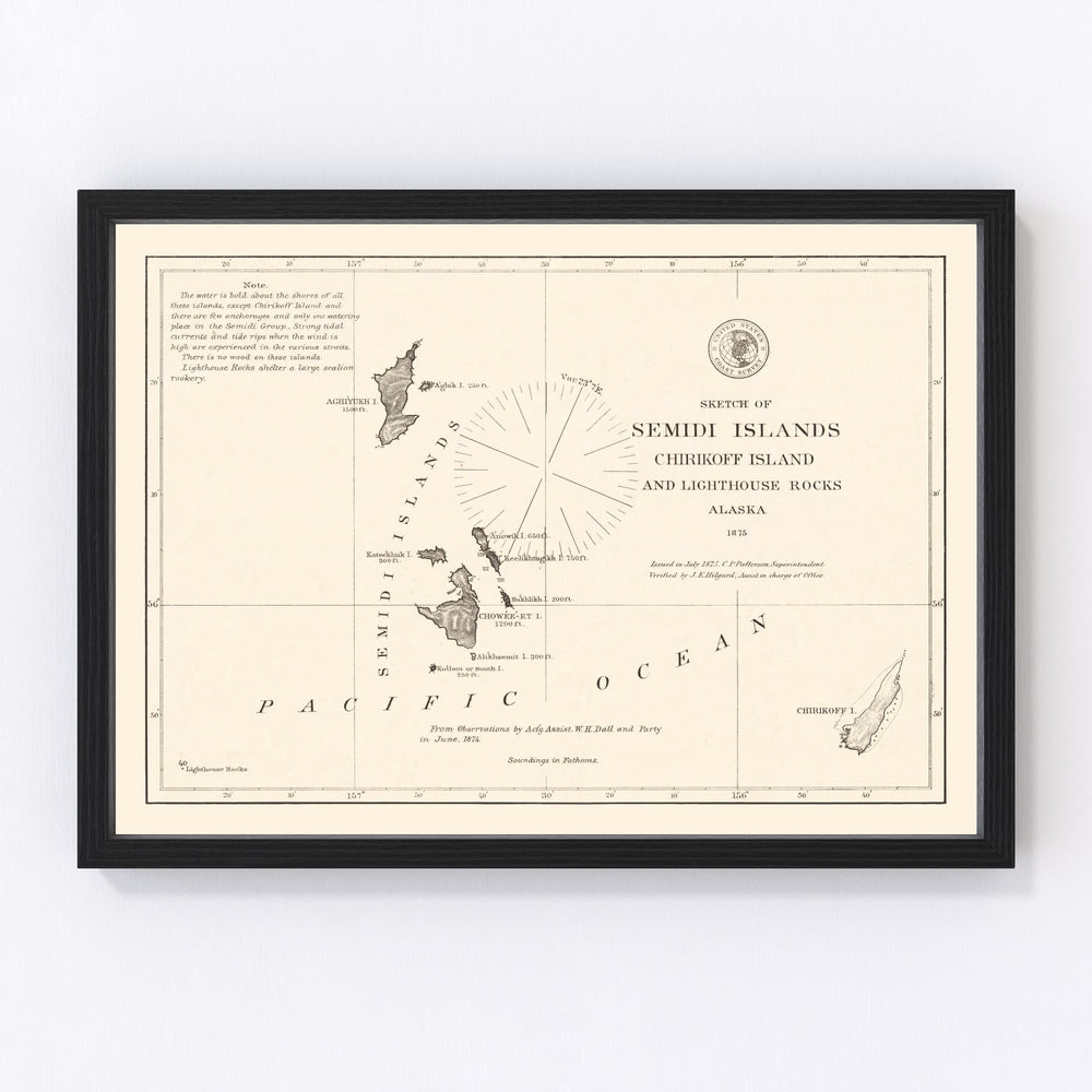 Semidi Islands Vintage Map 1875