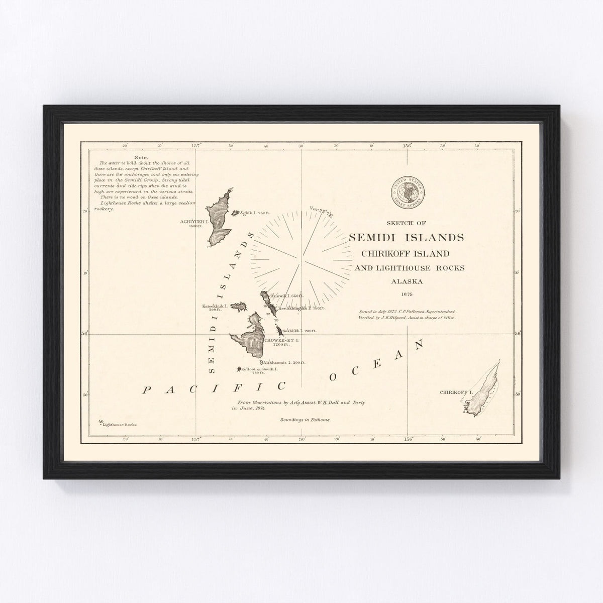 Semidi Islands Vintage Map 1875